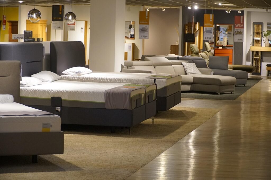 store, bed, furniture, interior